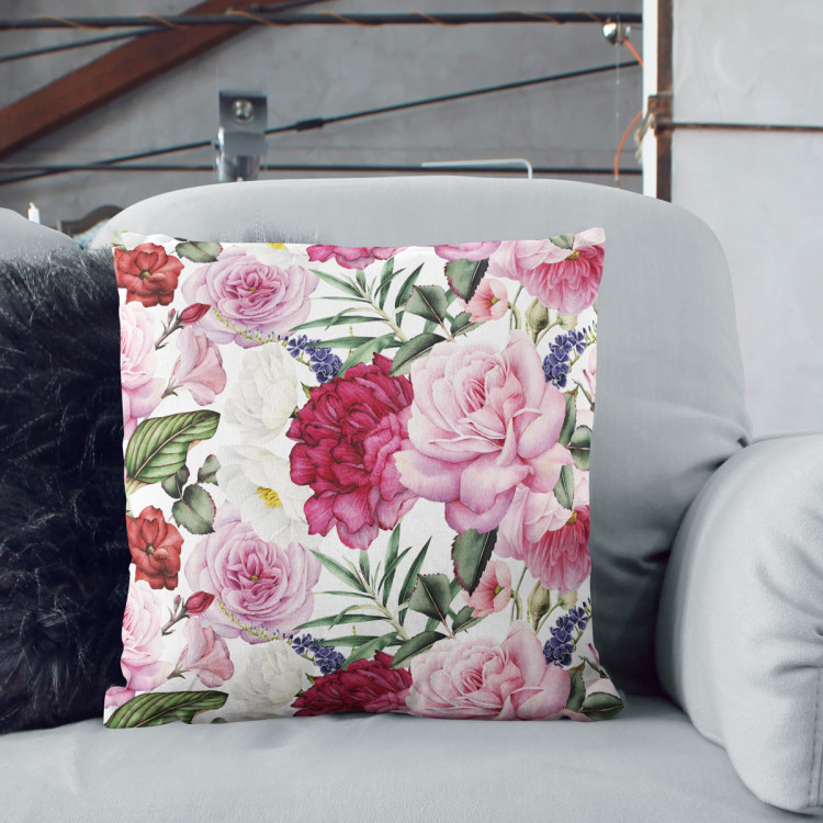 Mikrofiberkudda Spring perfume - peony and rose flowers in Provencal style cushions 146901 additionalImage 2
