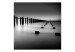 Fototapet Thames och England - svartvitt landskap med lugnt vatten och kolonner 61601 additionalThumb 1