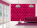 Fototapet Lyx - bakgrund som efterliknar rosa quiltat mönster med lädertextur 61011