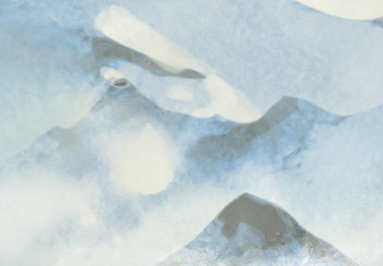 Fototapet Vinter i bergen - landskap med toppar täckta av snö och dimma 138831 additionalImage 3