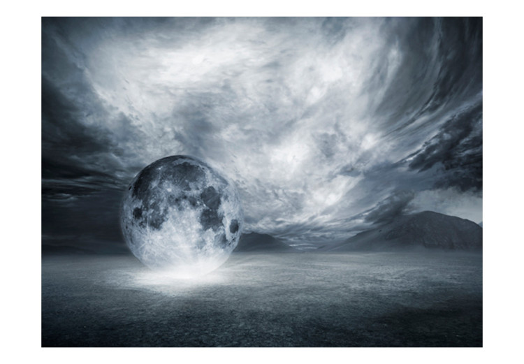 Fototapet Försvunna världen - rymdlandskap med en ensam måne bland moln 59741 additionalImage 1
