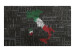 Fototapet Italien - karta över Italien i färgerna på flaggan med stadsnamn 59941 additionalThumb 1