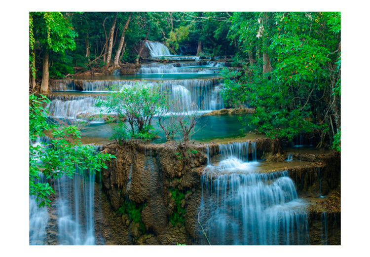 Fototapet Thailands natur - landskap med vattenfall som rinner ner i vattnet i skogen 60041 additionalImage 1