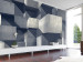 Fototapet Betonstad - futuristisk 3D-bakgrund med geometriska betongblock 61051