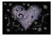 Fototapet Abstraktion - grått hjärta på svart bakgrund med växtmönster 61351 additionalThumb 1
