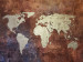 Fototapet Järnkontinenter - världskarta i bronsfärg med kontinenter med effekt 60071
