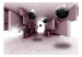 Fototapet Geometrisk tunnel - 3D-illusion av svarta kulor och ljus i en rymd 65681 additionalThumb 1