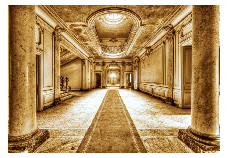 Fototapet Marmorns hemlighet - sepiafärgade element av klassisk arkitektur i guld 60202 additionalImage 1