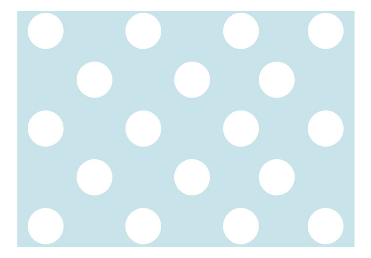 Fototapet Vita prickar - enhetligt mönster av vita prickar på blå bakgrund 64802 additionalImage 1