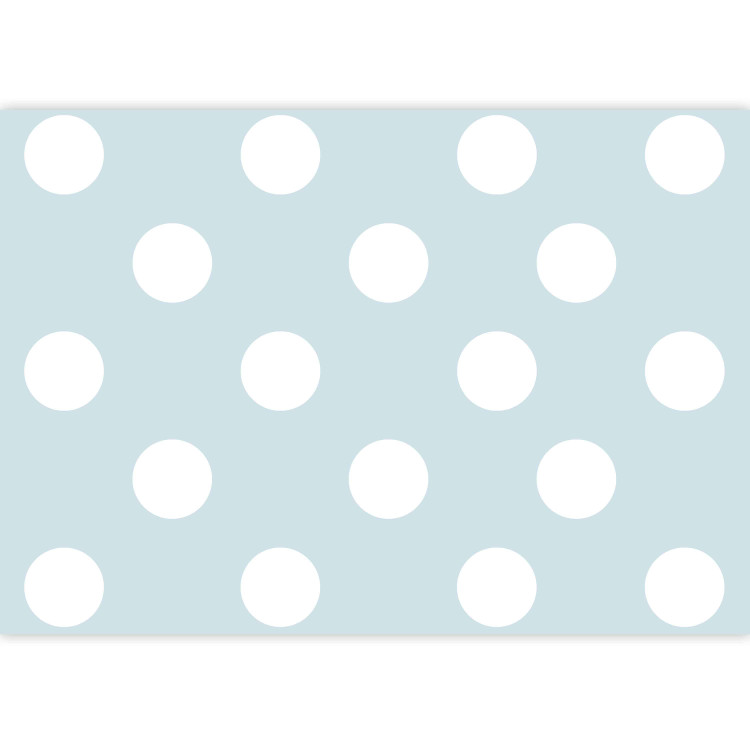 Fototapet Vita prickar - enhetligt mönster av vita prickar på blå bakgrund 64802 additionalImage 3