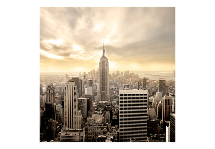 Fototapet New York i kalejdoskop - svartvita skyskrapor med färgglada accenter 61522 additionalImage 1