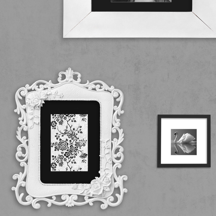 Fototapet Väggramar - fotoramar i olika stilar och storlekar på en bakgrund i grå och vita nyanser 61822 additionalImage 3