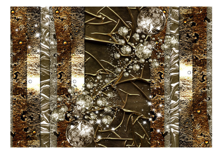 Fototapet Lyx - abstrakt komposition med glittrande ornament och band 64242 additionalImage 1