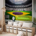 Fototapet Brasiliansk fotboll - fotbollsarena med Brasiliens flagga på gräset 61152 additionalThumb 5