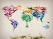 Fototapet Fantasi om världen - världskarta med färgglada rökar som kontinenter 60072
