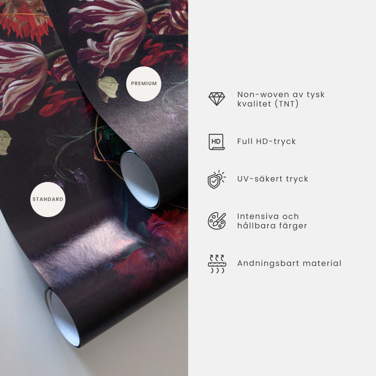 Fototapet Fågelsång - komposition i retrostil med fåglar, blommor och texter 61103 additionalImage 8