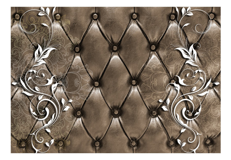 Fototapet Majestätiskt motiv - bakgrund med quiltning av läder och silvermönster 61013 additionalImage 1