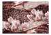 Fototapet Glittrande pärlor - rosa magnoliablommor på subtilt mönstrad bakgrund 64023 additionalThumb 1
