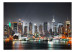 Fototapet Panorama över New York - stadens arkitektur på natten med skyskrapor och vik 64433 additionalThumb 1