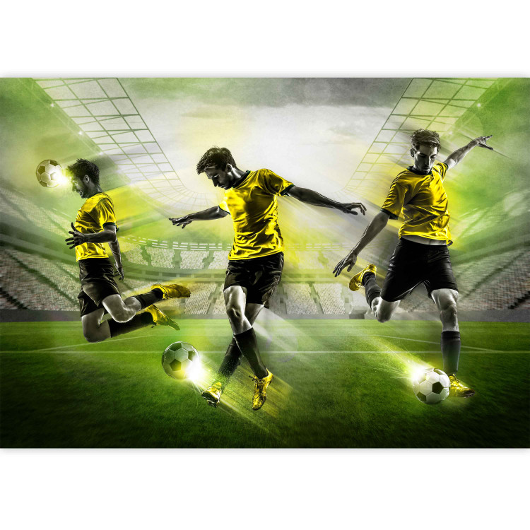 Fototapet Fotbollsmatch - män som spelar fotboll på en arena för tonåringar 61153 additionalImage 3