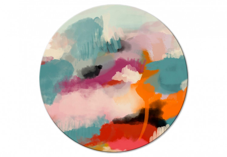 Rund tavla Abstract Dream - Splashes of Vivid Colors Creating a Fairy-Tale Landscape 148663