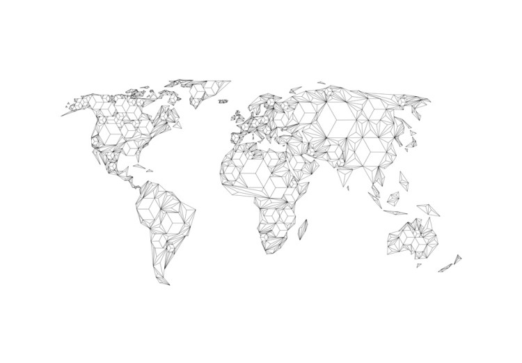 Fototapet Map of the World - white solids 59963 additionalImage 1