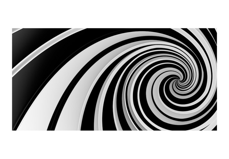 Fototapet 3D-illusion - svartvit abstraktion av en virvel som skapar illusionen av rymd 59783 additionalImage 1