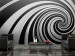 Fototapet 3D-illusion - svartvit abstraktion av en virvel som skapar illusionen av rymd 59783