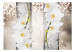 Fototapet Eleganta blommor - abstraktion med vita orkidéer mot bakgrund av mönster 60183 additionalThumb 1
