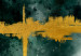 Rund tavla Golden Painted Horizon - Yellow Streak Against the Bottle-green Background 148693 additionalThumb 4