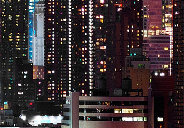 Rund tavla New York by Night - Tall Manhattan Skyscrapers in the Moonlight 148614 additionalImage 2