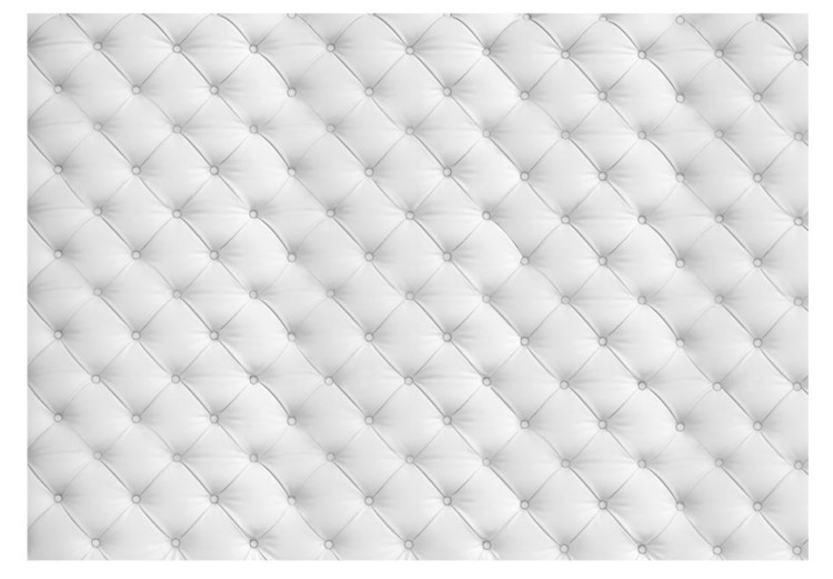 Fototapet Subtil glamour - mönster med vit quiltning av lädertextur för sovrummet 61014 additionalImage 1