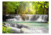 Fototapet Vila vid floden - landskap med vattenfall omgivet av natur i skogen 60024 additionalThumb 1