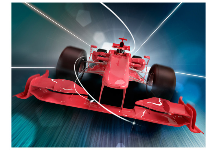Fototapet Racerbilar - röd formel 1-bil för tonåringar 61134 additionalImage 1
