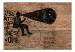 Fototapet Nyhet - grafisk karaktär av en man på en gammal cykel på en mur 65544 additionalThumb 1