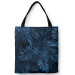 Shoppingväska Leaves in a moonlight - floral theme in the shades of blue 147574