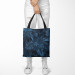 Shoppingväska Leaves in a moonlight - floral theme in the shades of blue 147574 additionalThumb 2