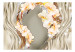 Fototapet Abstraktion - gula orkidéblommor med pärlor på en beige bakgrund 60794 additionalThumb 1