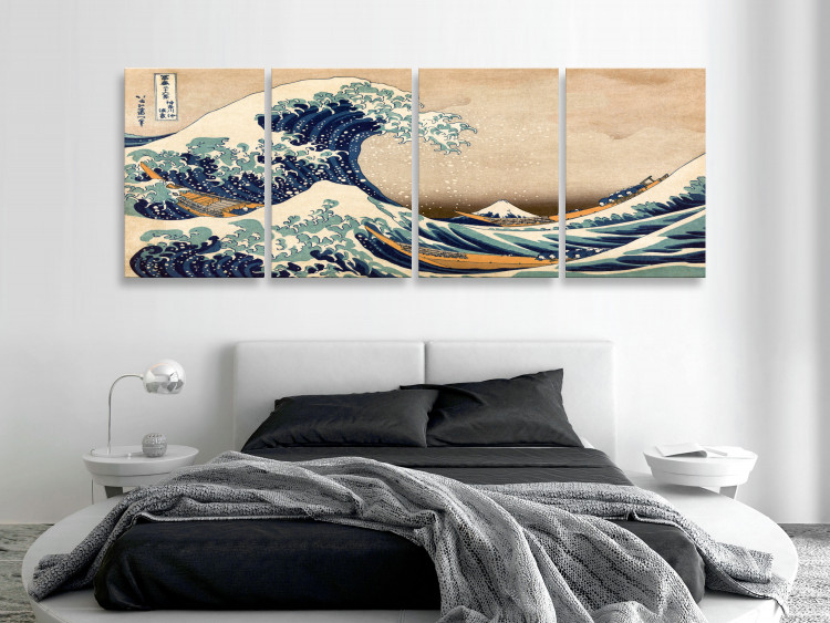 Målning The Great Wave off Kanagawa (4 Parts) 125805 additionalImage 3