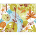 Fototapet Abstraktion - ritning av växter på färgad bakgrund med oregelbundet mönster 60815 additionalThumb 3