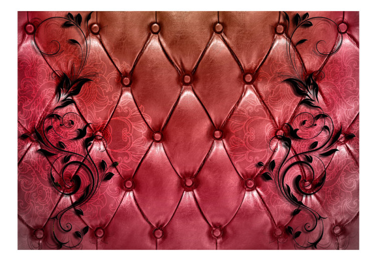 Fototapet Röd majestät - tyg med lädertextur och mönster 61015 additionalImage 1