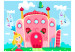 Fototapet Fantasi - rosa slott med prinsessa, noter och fjärilar för barn 61215 additionalThumb 1