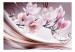 Fototapet Delikat abstraktion - magnolior mot en rosa bakgrund med mönster 61915 additionalThumb 1