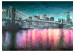 Fototapet Målad New York - nattarkitektur med Brooklyn Bridge i bakgrunden 61655 additionalThumb 1