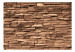 Fototapet Chokladstenar - bakgrund med 3D-väggmönster av brun sten 64885 additionalThumb 1
