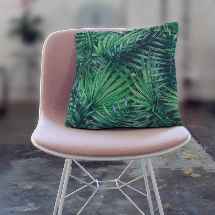 Mikrofiberkudda Palms and leaves - botanical composition, monstera in shades of green cushions 146795 additionalImage 5