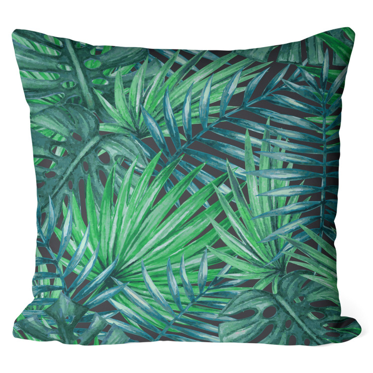 Mikrofiberkudda Palms and leaves - botanical composition, monstera in shades of green cushions 146795