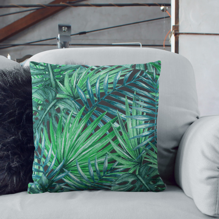 Mikrofiberkudda Palms and leaves - botanical composition, monstera in shades of green cushions 146795 additionalImage 6