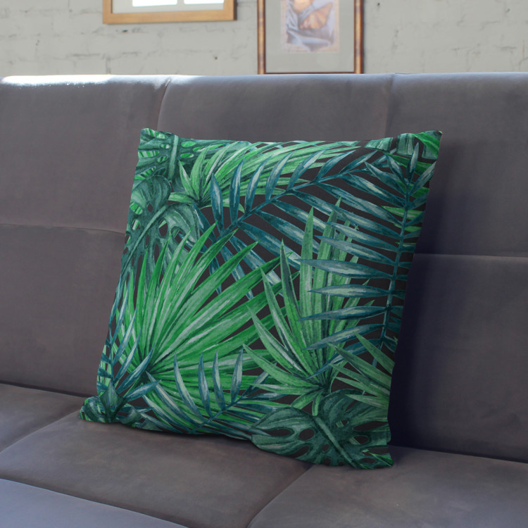 Mikrofiberkudda Palms and leaves - botanical composition, monstera in shades of green cushions 146795 additionalImage 4