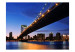 Fototapet Manhattan Bridge upplyst på natten 61506 additionalThumb 1